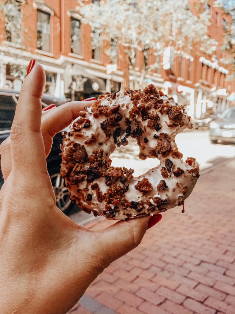 Maple Baco donut from the Holy Donut in Portland Maine